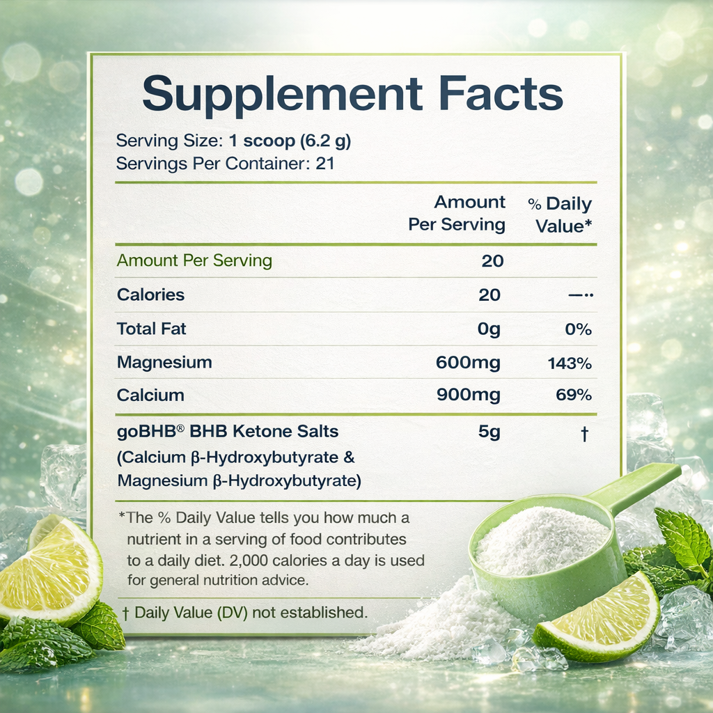 Keto Zone Instant Ketones Powder - Iced Limeade Flaov Supplement Facts