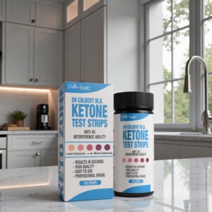 Ketone Test Strips by Dr. Don Colbert, MD from Keto Zone — professional-grade keto testing strips with anti–vitamin C interference ability, designed to accurately measure ketone levels, monitor ketosis, support fat metabolism, and optimize ketogenic diet performance.