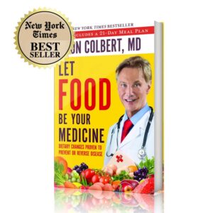 Softcover book Let Food Be Your Medicine by Dr. Don Colbert, MD from the Divine Health wellness series. This nutrition guide focuses on how whole foods, gut health strategies, probiotics, fiber supplements, collagen powder, and MCT oil powder can support digestion, improve energy, and promote a healthier lifestyle through balanced nutrition.
