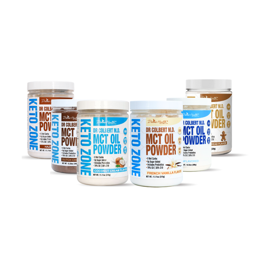 Divine Health Dr. Colbert MCT Oil All Flavors Powder Hero Image