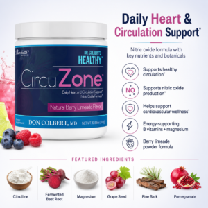 CircuZone nitric oxide formula designed to support healthy circulation, cardiovascular wellness and daily energy