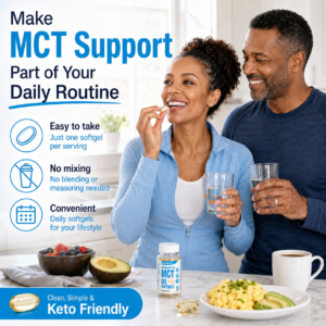 African American couple using Keto Zone MCT Oil Softgels with water as part of a simple daily wellness routine