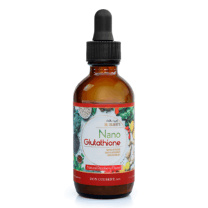 Divine Health Nano Glutathione Drops 30 Servings by Dr. Colbert supports cellular defense cardiovascular health energy immune function skin clarity brain health and provides broad-spectrum antioxidant support for overall wellness