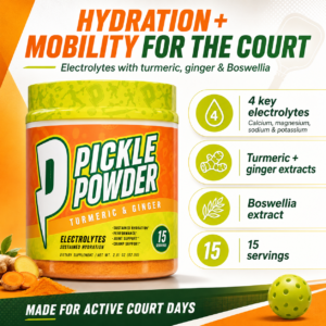 Pickle Powder hydration and mobility formula with calcium, magnesium, sodium, potassium, turmeric, ginger, and Boswellia
