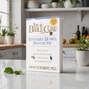 The Bible Cure for Irritable Bowel Syndrome book by Dr. Don Colbert, MD from Divine Health displayed on a clean white background, representing a natural health guide focused on digestive health and gut wellness. The book discusses strategies for supporting gut health through probiotics, fiber-rich foods, and balanced nutrition that may help maintain digestive balance and intestinal comfort. It highlights how digestive health, microbiome support, and healthy lifestyle habits may contribute to improved digestion, metabolic wellness, and overall health.