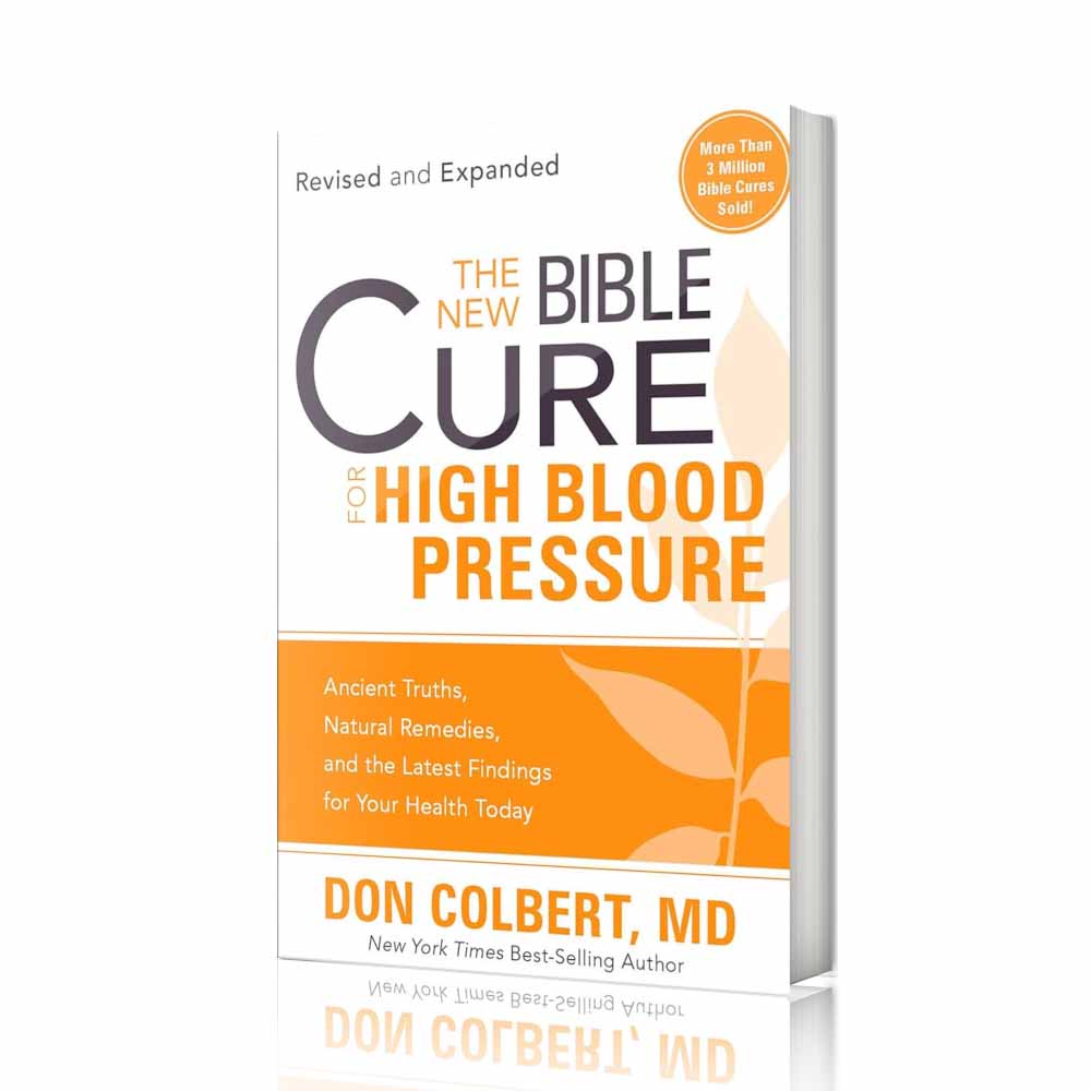 The New Bible Cure for High Blood Pressure book by Dr. Don Colbert, MD from Divine Health featuring an orange and white cover. This natural health guide focuses on supporting cardiovascular wellness and healthy blood pressure levels through nutrition, gut health support, probiotics, fiber-rich foods, and anti-inflammatory lifestyle habits designed to promote circulation, metabolic balance, and long-term heart health through holistic wellness principles.
