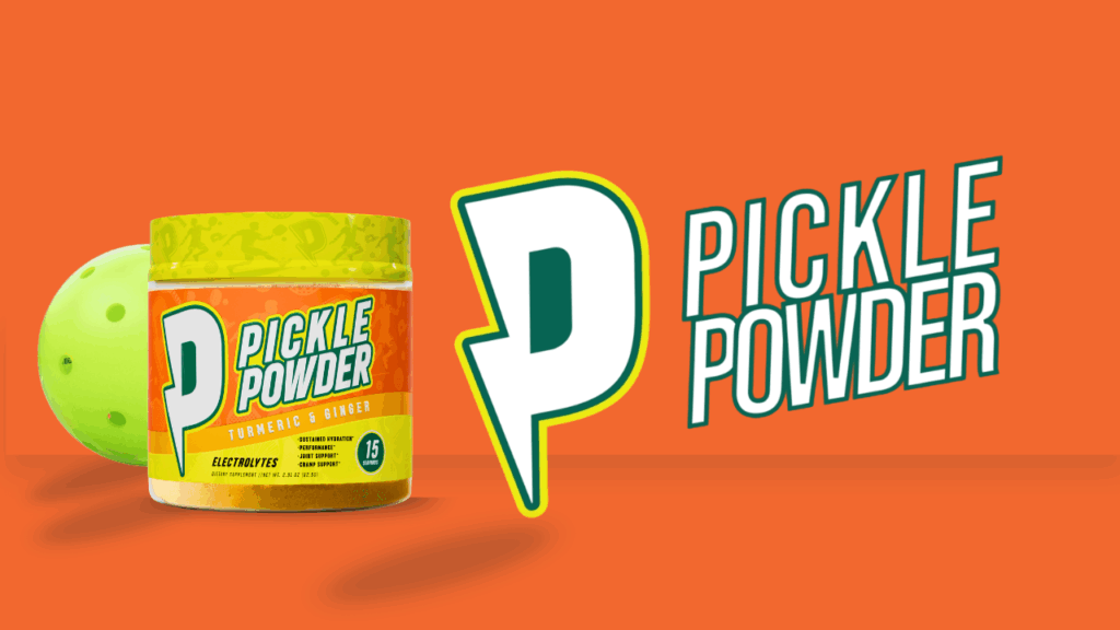 YouTube thumbnail of Pickle Powder supplement turmeric and ginger electrolytes for pickleball hydration and performance