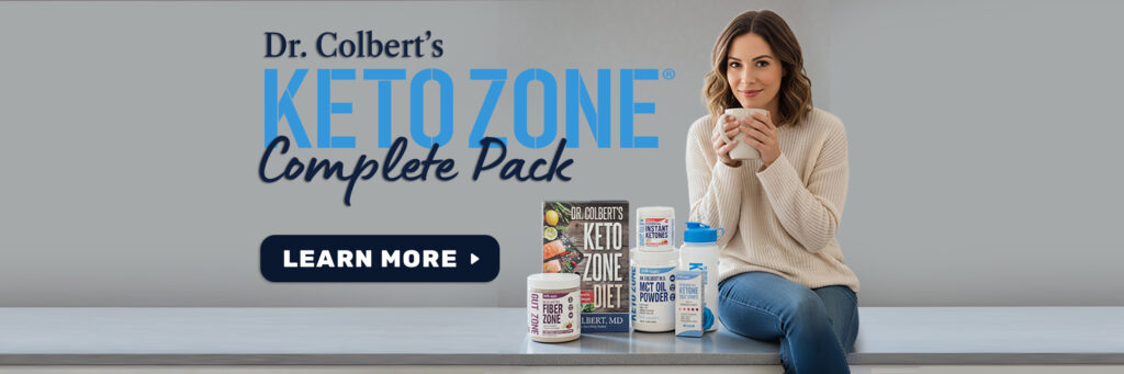 Keto Zone Starter Pack with Woman Holding a Cup of Coffee