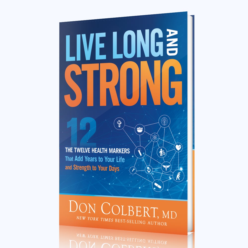 Live Long and Strong paperback book by Dr. Don Colbert MD about understanding health numbers and long-term wellness