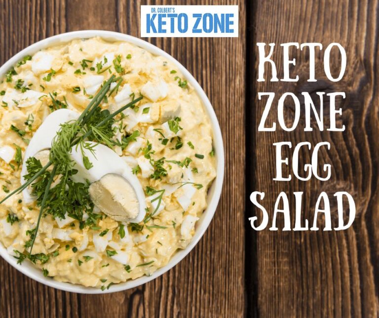Keto egg salad with sauerkraut and fresh herbs in a bowl, a low carb high fat lunch