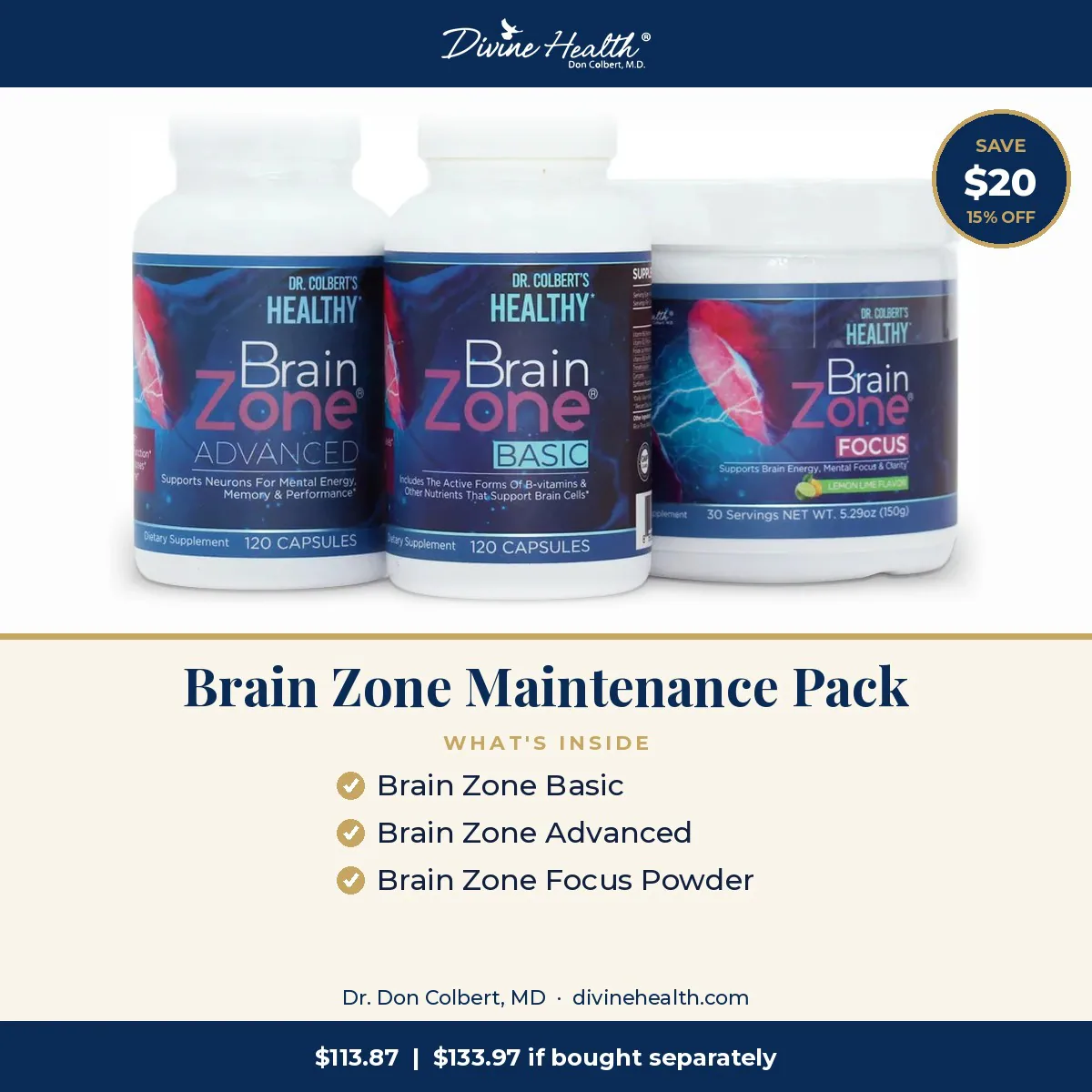 What's inside the Brain Zone Maintenance Pack and how much you save