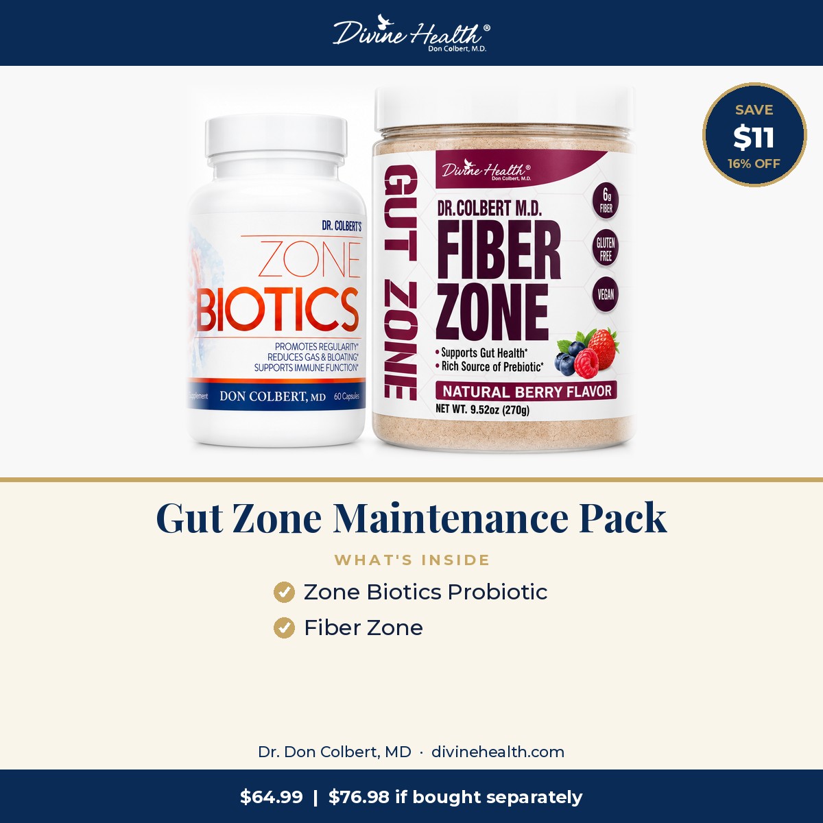 What's inside the Gut Zone Maintenance Pack and how much you save