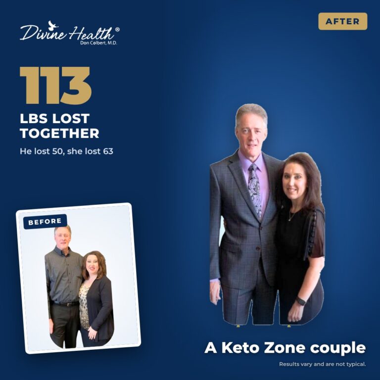 A Keto Zone couple before and after, 113 lbs lost together