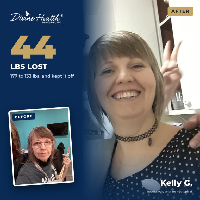 Kelly G. before and after, 44 lbs, and kept it off